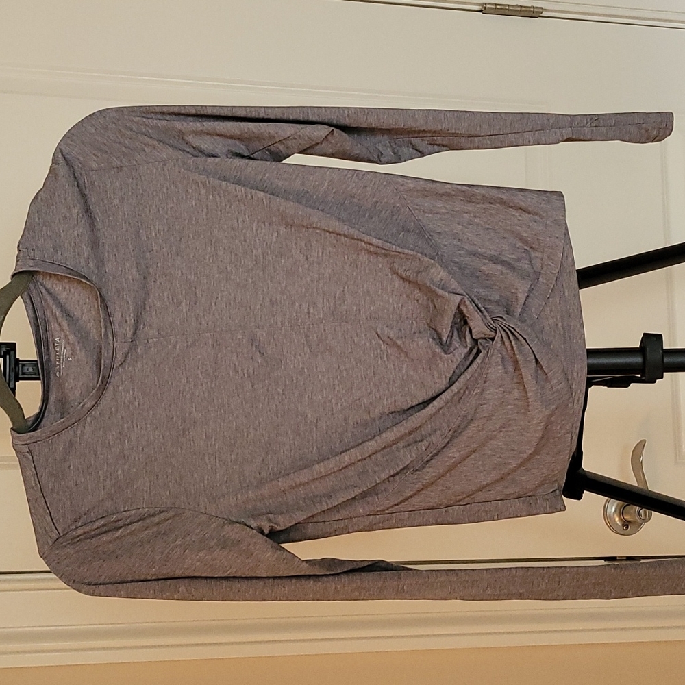Athleta: Gray Birch Tie Front Long Sleeve Shirt